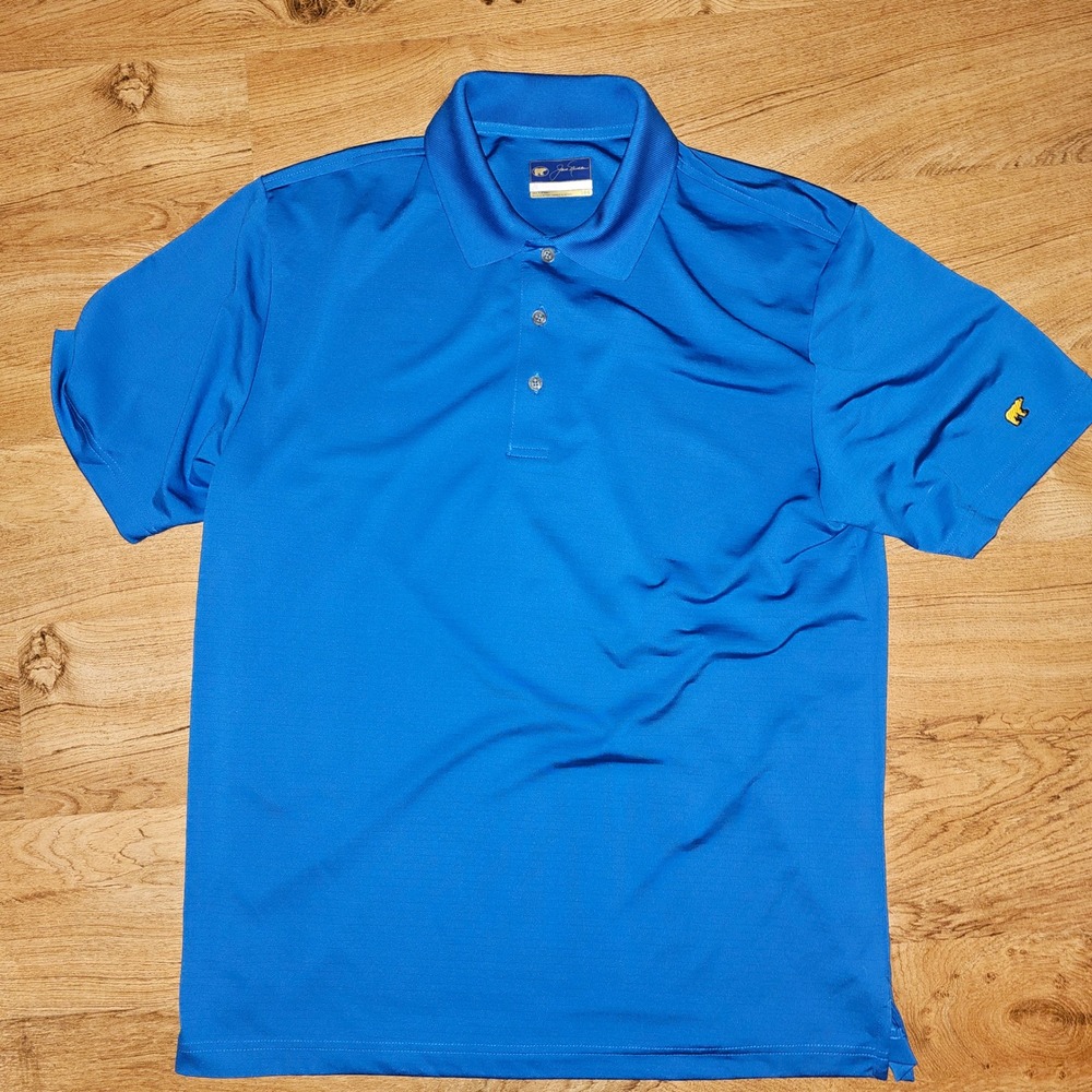 Jack Nicklaus StayDri Mens Blue Golf Polo Shirt Golden Bear Logo Size Large